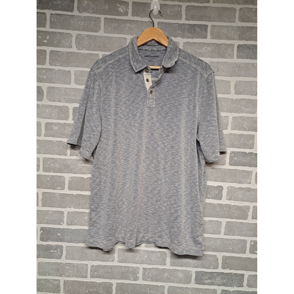 Johnston & Murphy‎ Men's Gray Short Sleeve Polo Shirt Size XL Modal Polyester